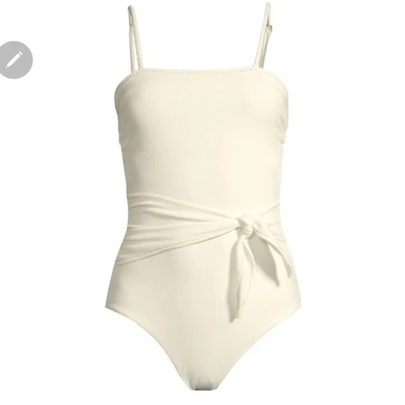 Kaia Tie Side One-Piece Swimsuit Ivory - Picture 2 of 12